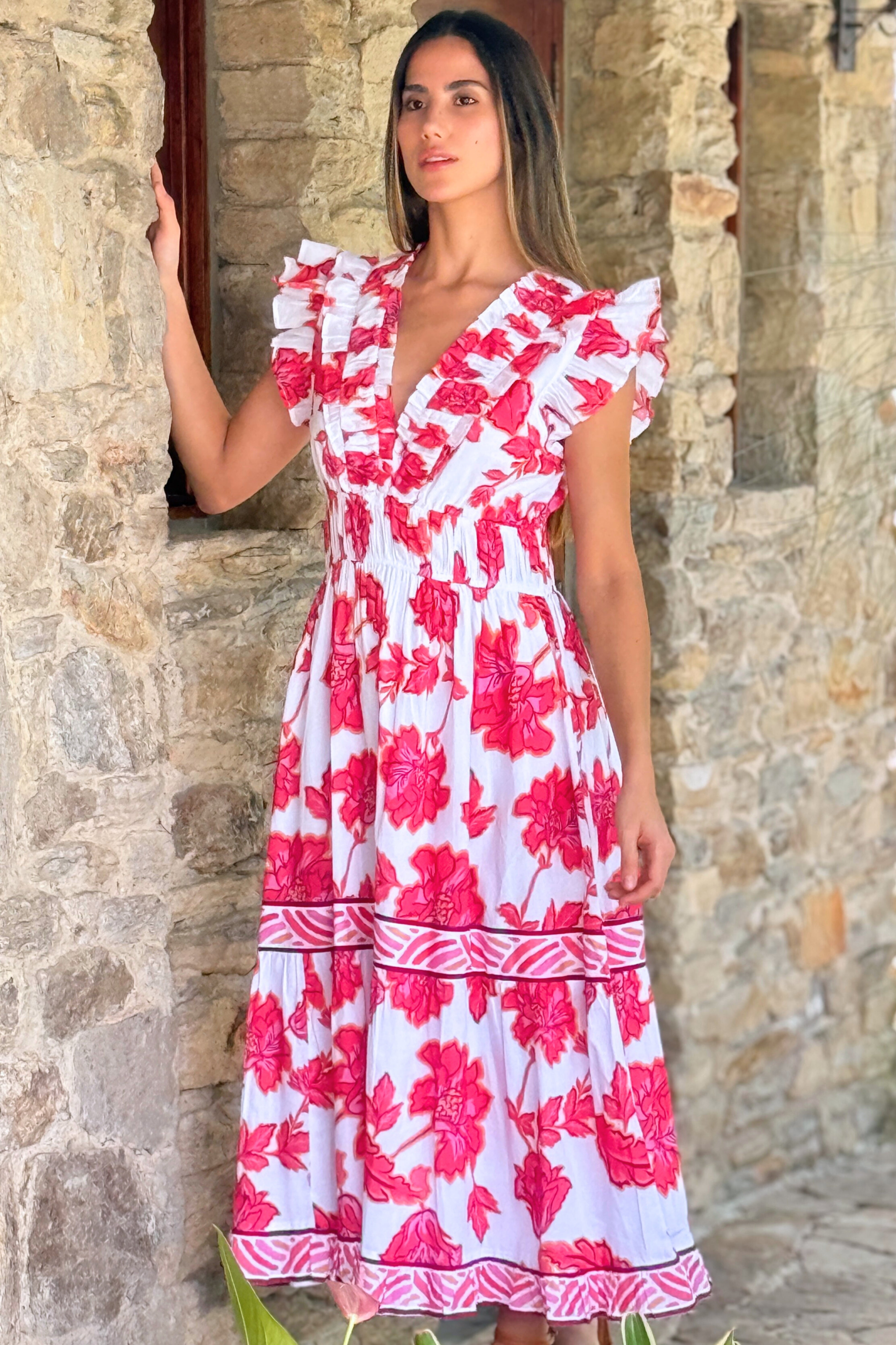 white lotus pink dress WornOnTV: Harper's pink dotted dress and chain mules on The White Lotus |  Aubrey Plaza