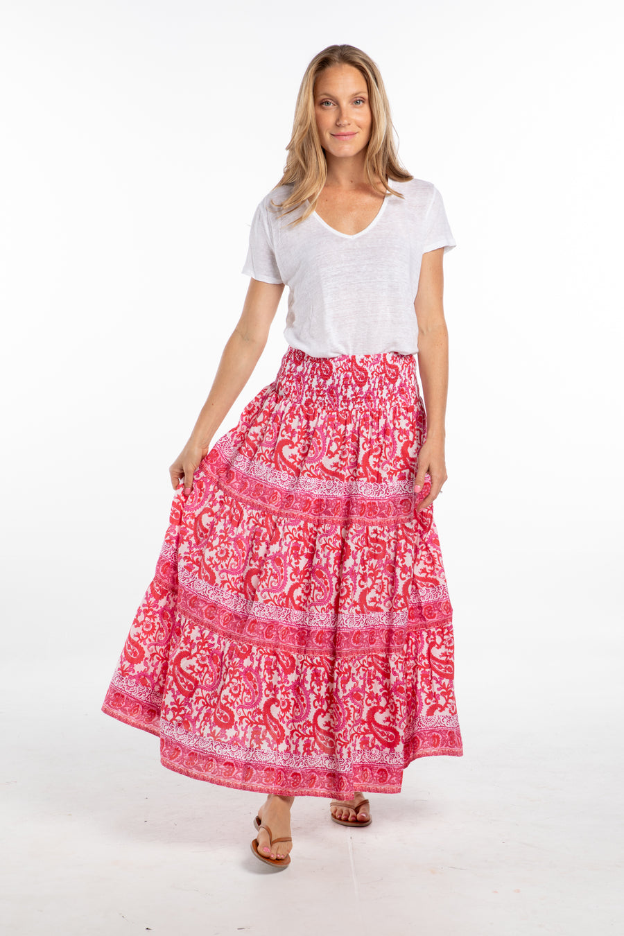 Isabel Skirt. Pink Paisley