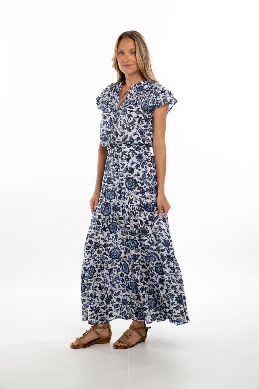 Ariana Skirt. Blue Flowers