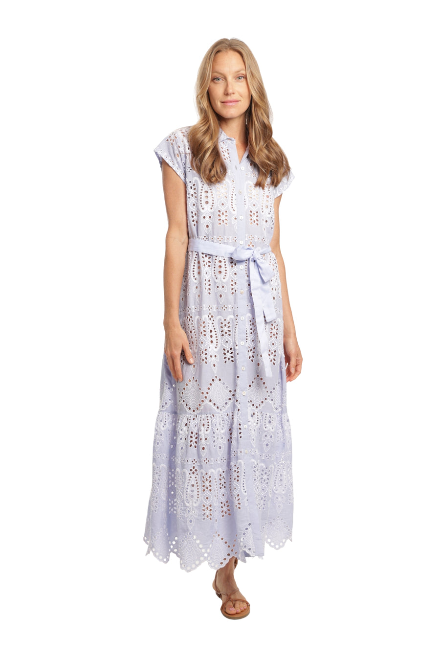 Ines Dress - Blue Eyelet