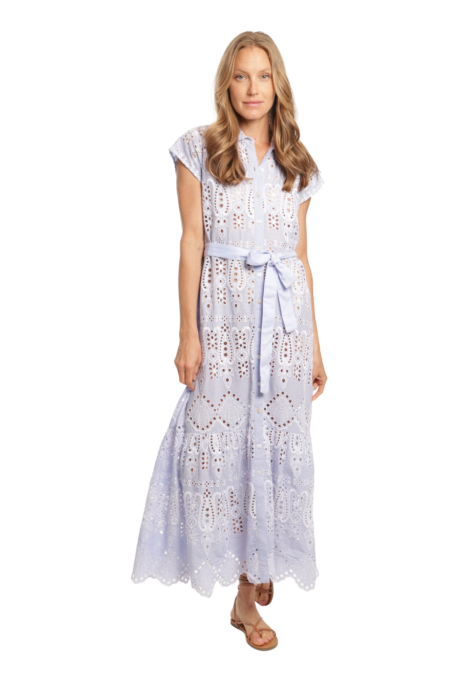 Ines Dress - Blue Eyelet