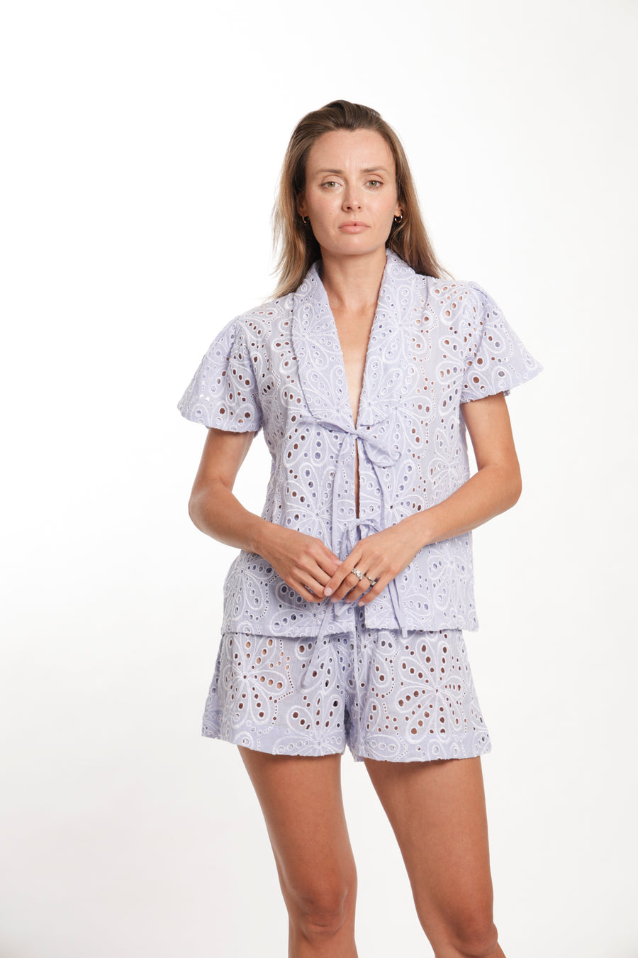 Gala Shorts - Blue Eyelet