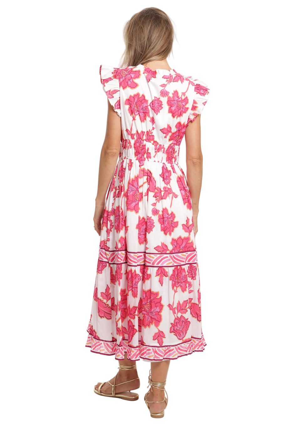 pink lotus dress GUADALUPE Women's Lotus Dress - Pink
