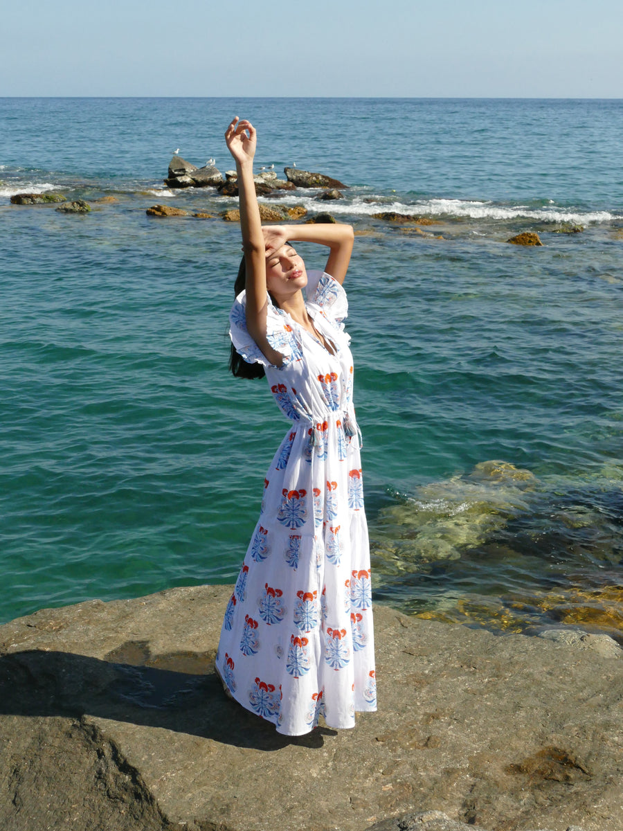 blue and orange summer dress Sun-imperial