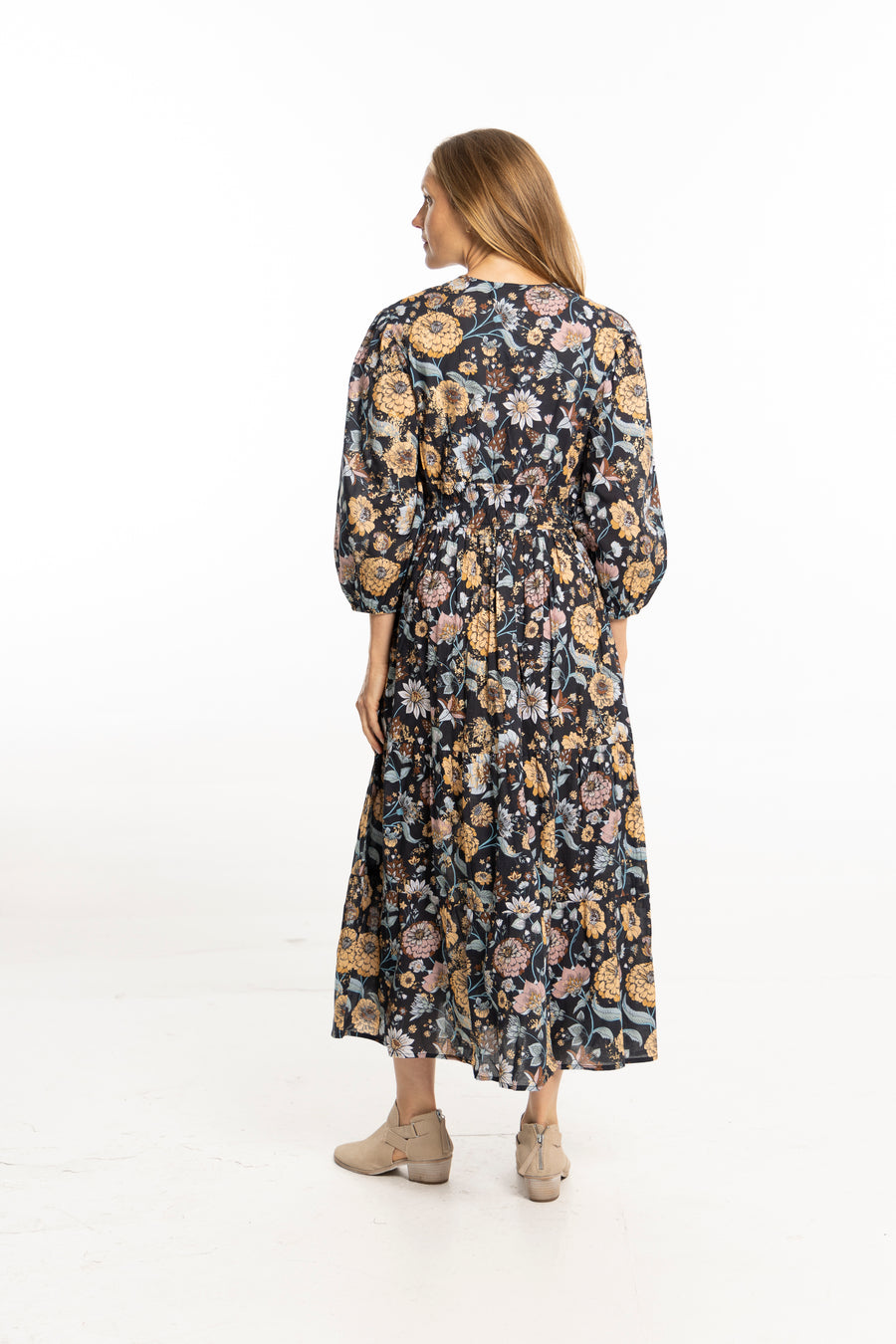 Sonia Dress. Navy Gardenia