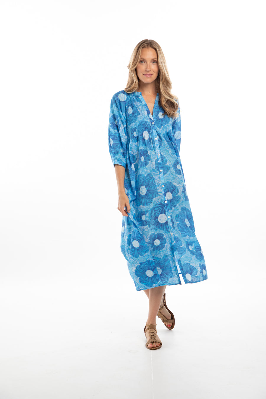 Yvette Shirt Dress. Blue