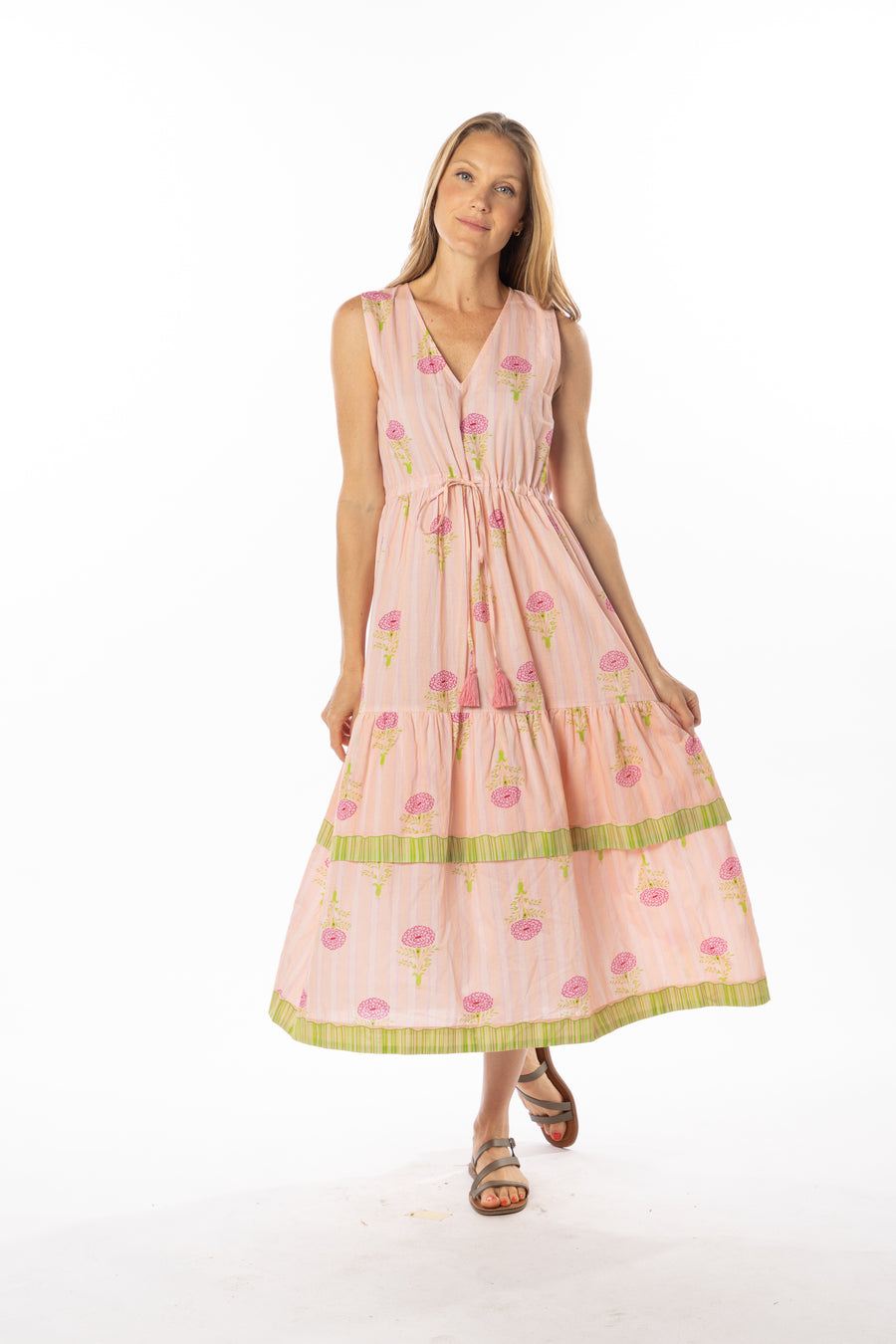 Allison Dress | Peach Marigold | Spring Collection | Bindu Clothing