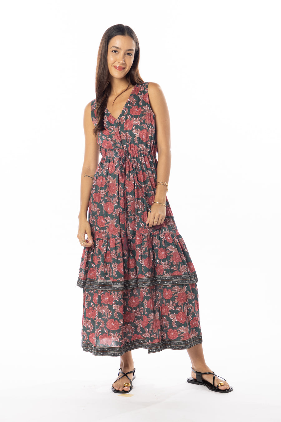 Allison Dress | Sage | FLower Print | Beachwear | Bindu Clothing
