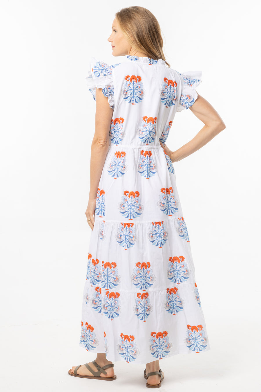 Andrea Dress | Blue Orange | Summer Collection | Bindu Clothing | Maxi Dress