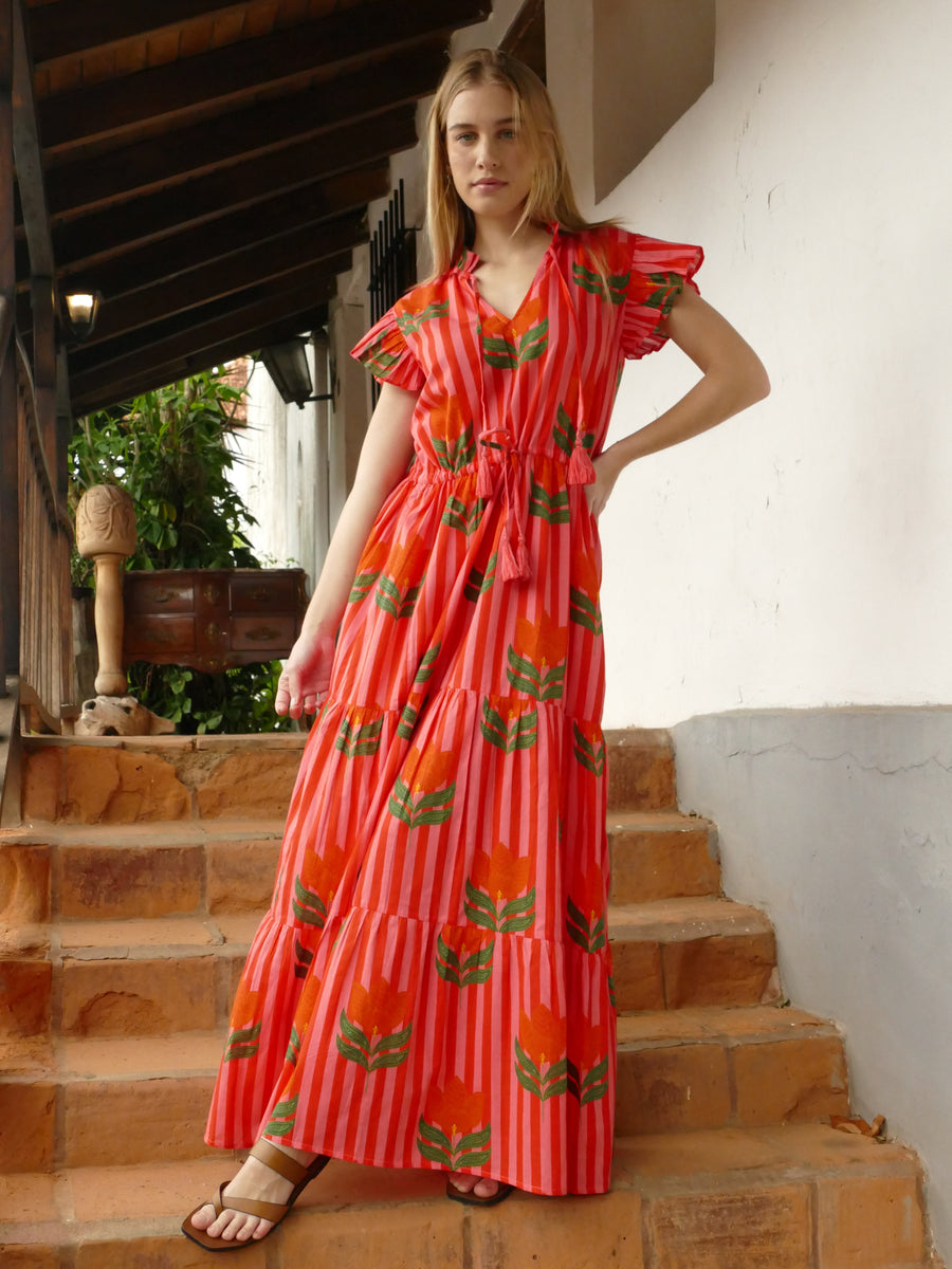 Andrea Dress | Pink Tulip | Summer Collection | Maxi Dress | Bindu Clothing