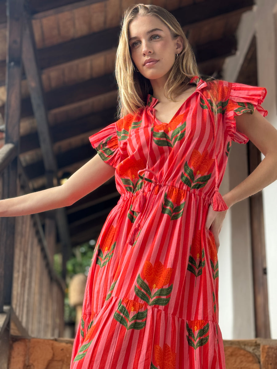 Andrea Dress | Pink Tulip | Summer 25 | Maxi Dress | Bindu Clothing