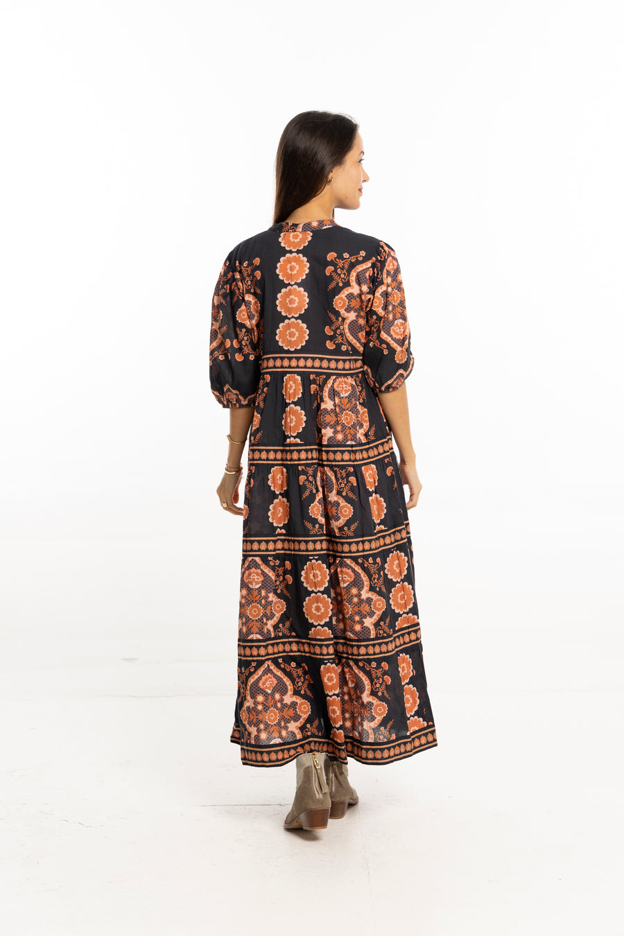 Bindu Milena Dress Desert Sand – cotton maxi dress 