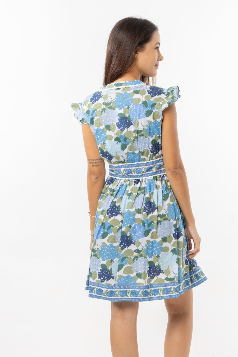 Celine Mini Dress | Hydrangeas | Summer Collection | Bindu Clothing