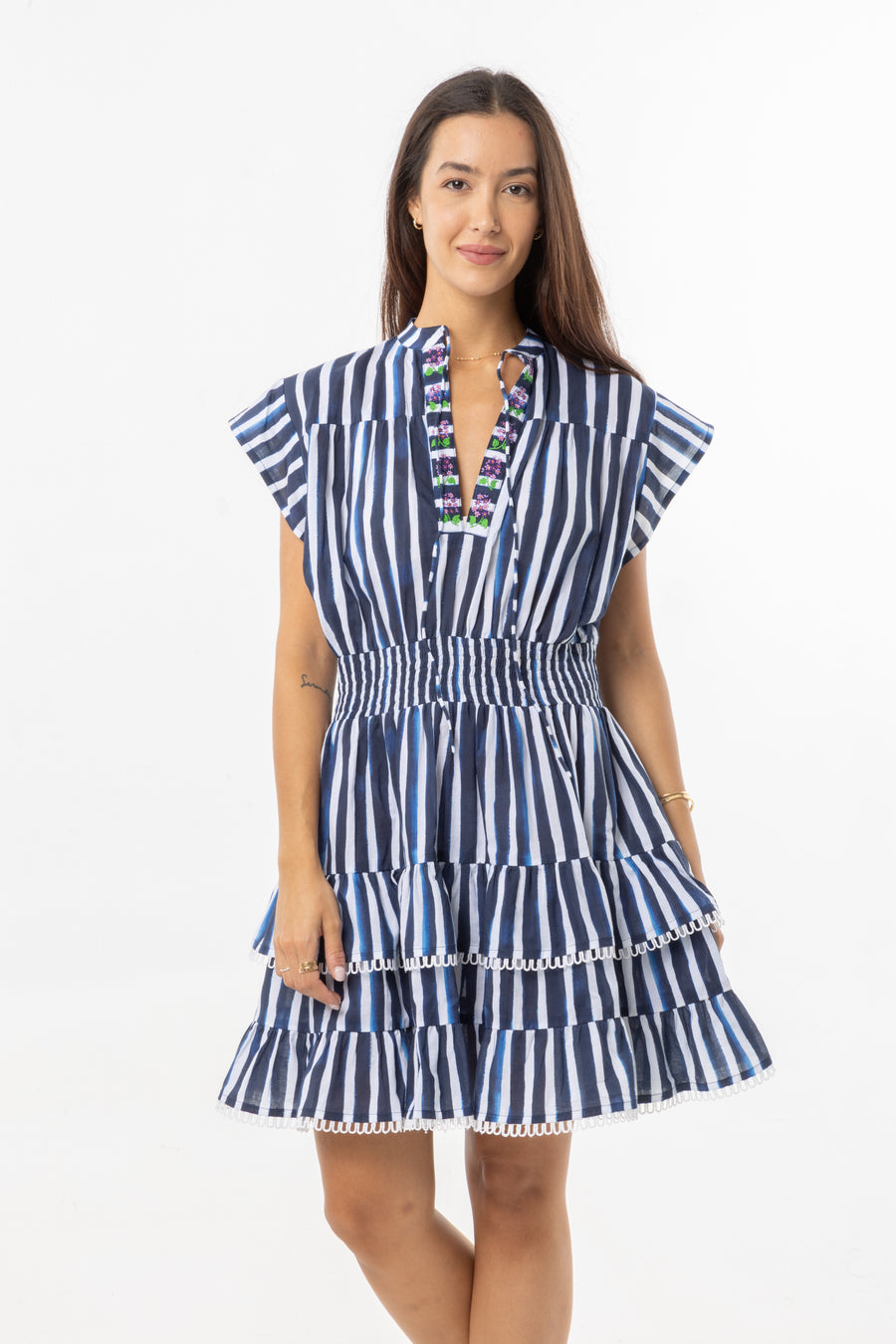 Poppy Dress | Blue Stripes | Summer Collection | Bindu Clothing