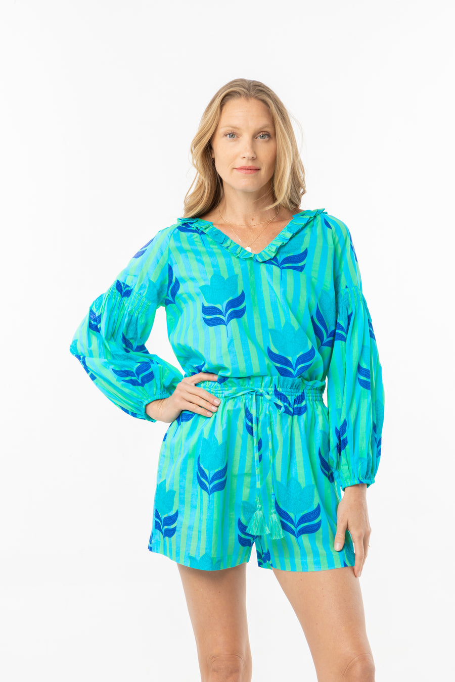 Carlie Shorts | Turquoise Tulip | Summer | Beachwear | Bindu Clothing