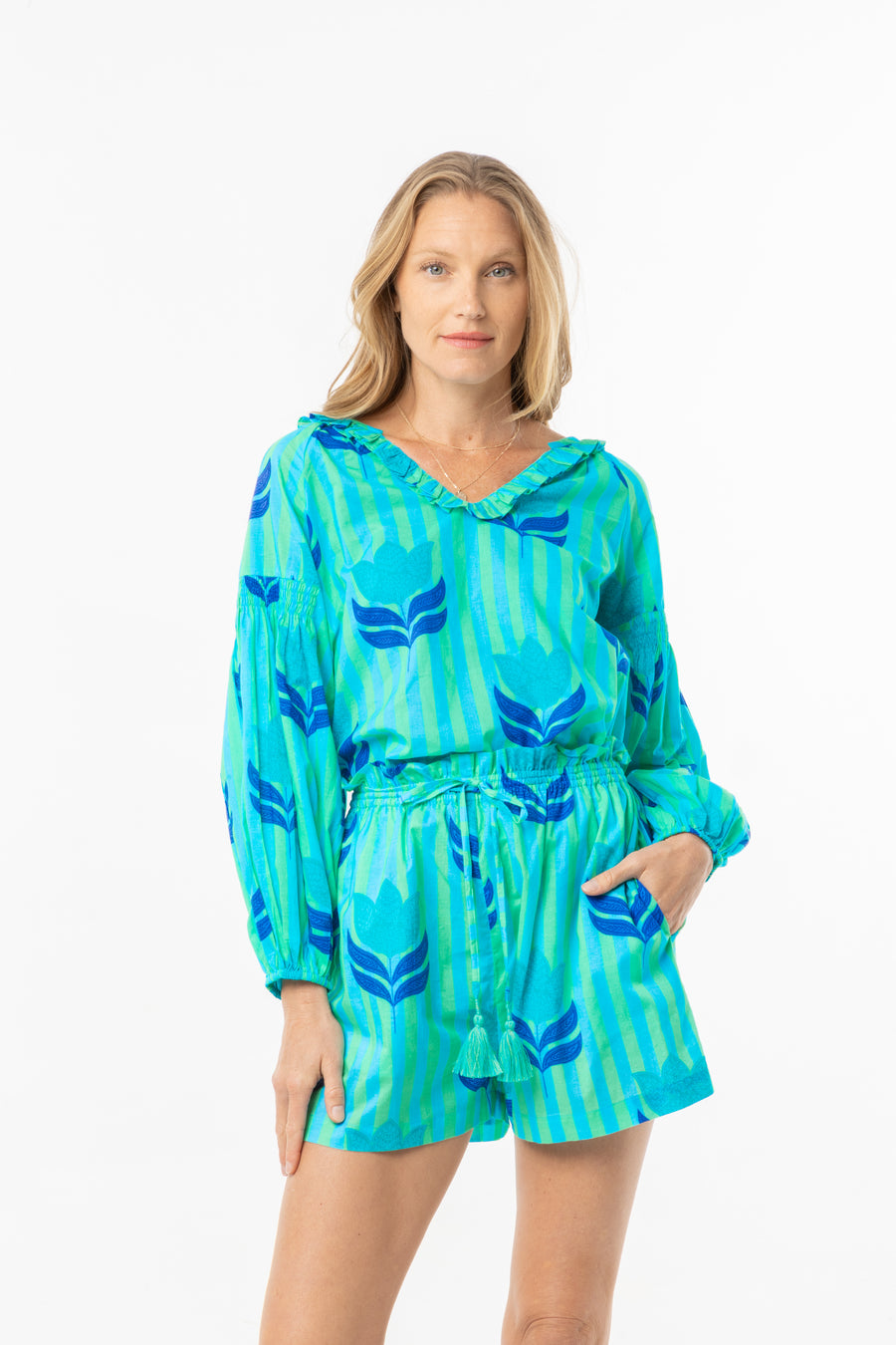 Carlie Top | Turquoise Tulip | Summer 25 | Beachwear | Bindu Clothing