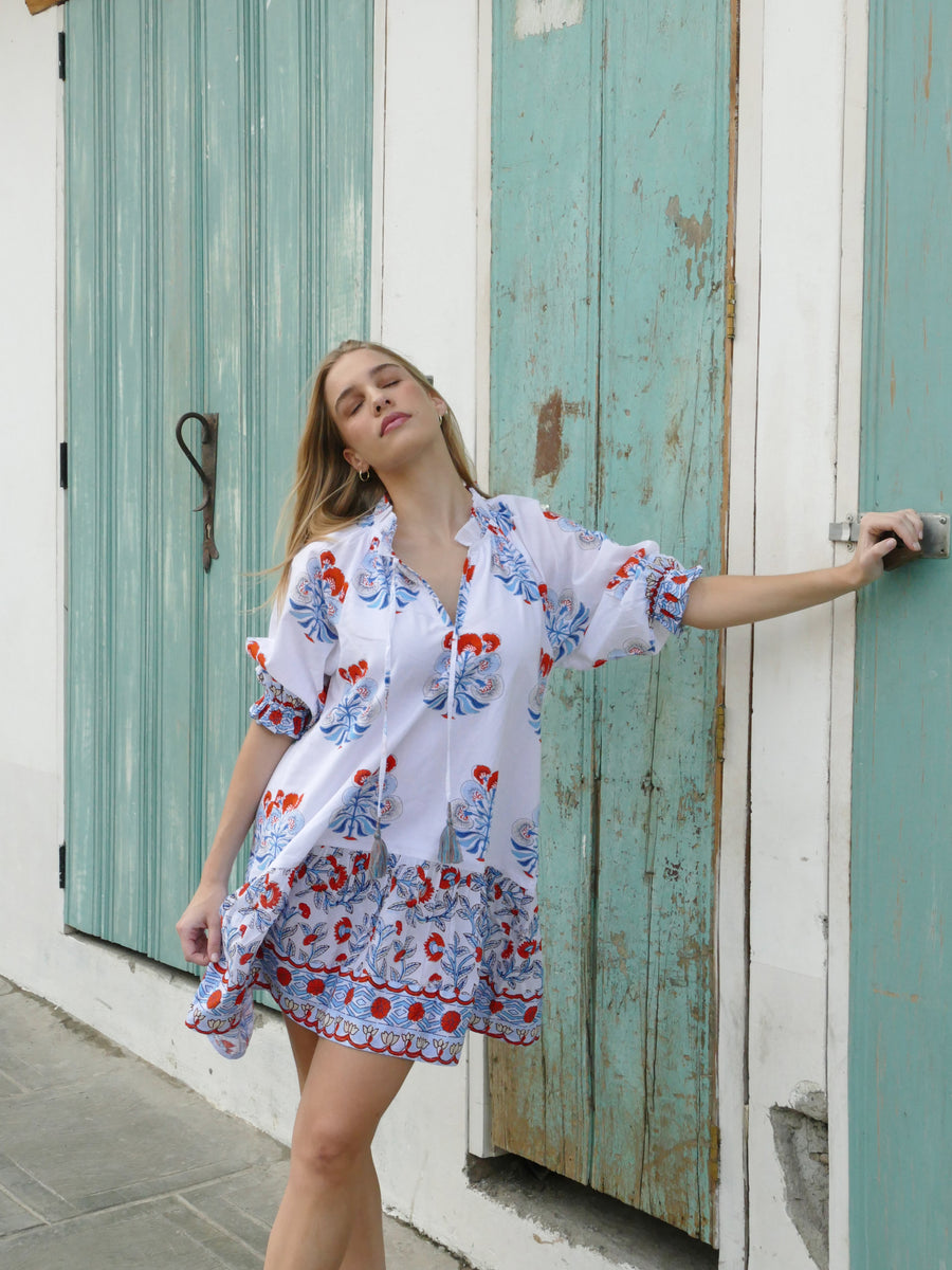blue and orange summer dress Sun-imperial