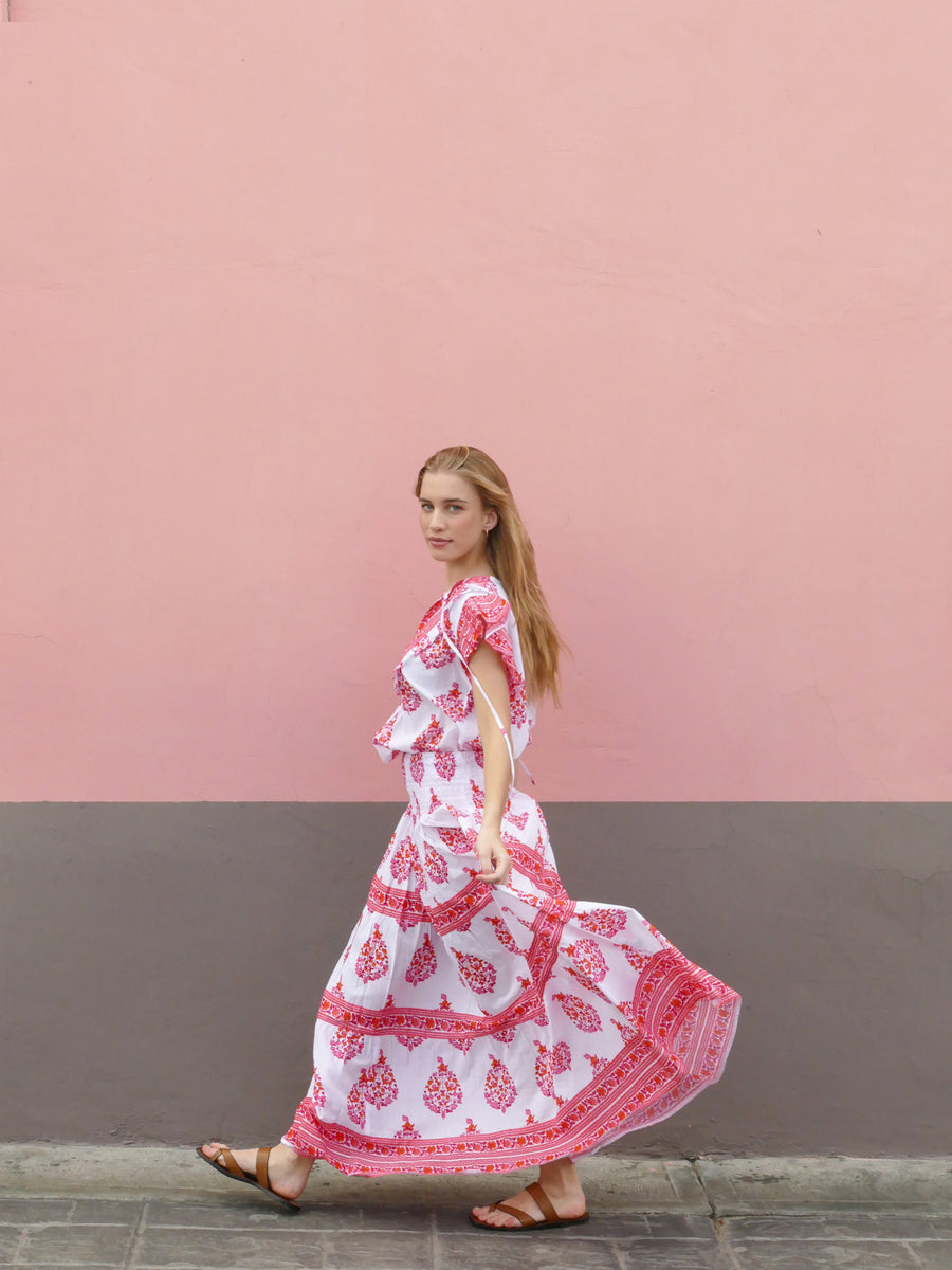 Isabel Skirt | Cherry Pink | Spring | Summer | Bindu Clothing 