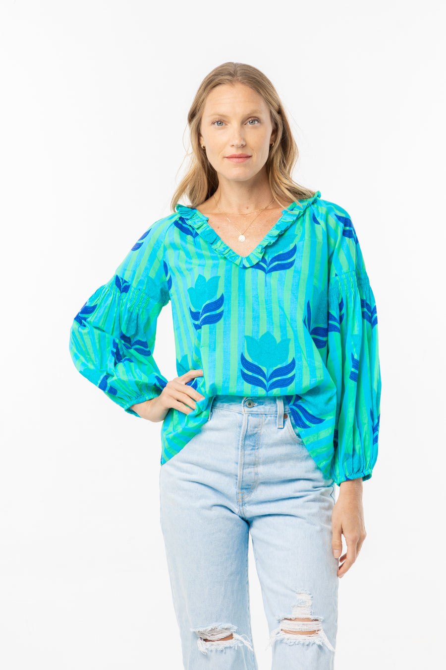 Carlie Top | Turquoise Tulip | Summer | Beach Top | Bindu Clothing