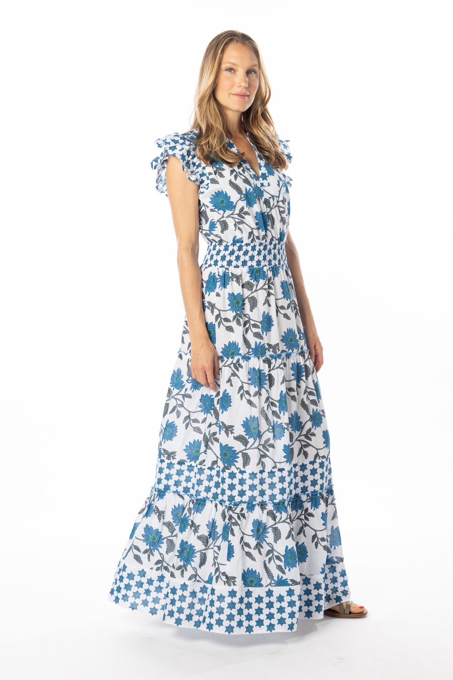 Caro Dress | Blue Gerbera | Maxi | Resort 25 | Bindu Clothing 