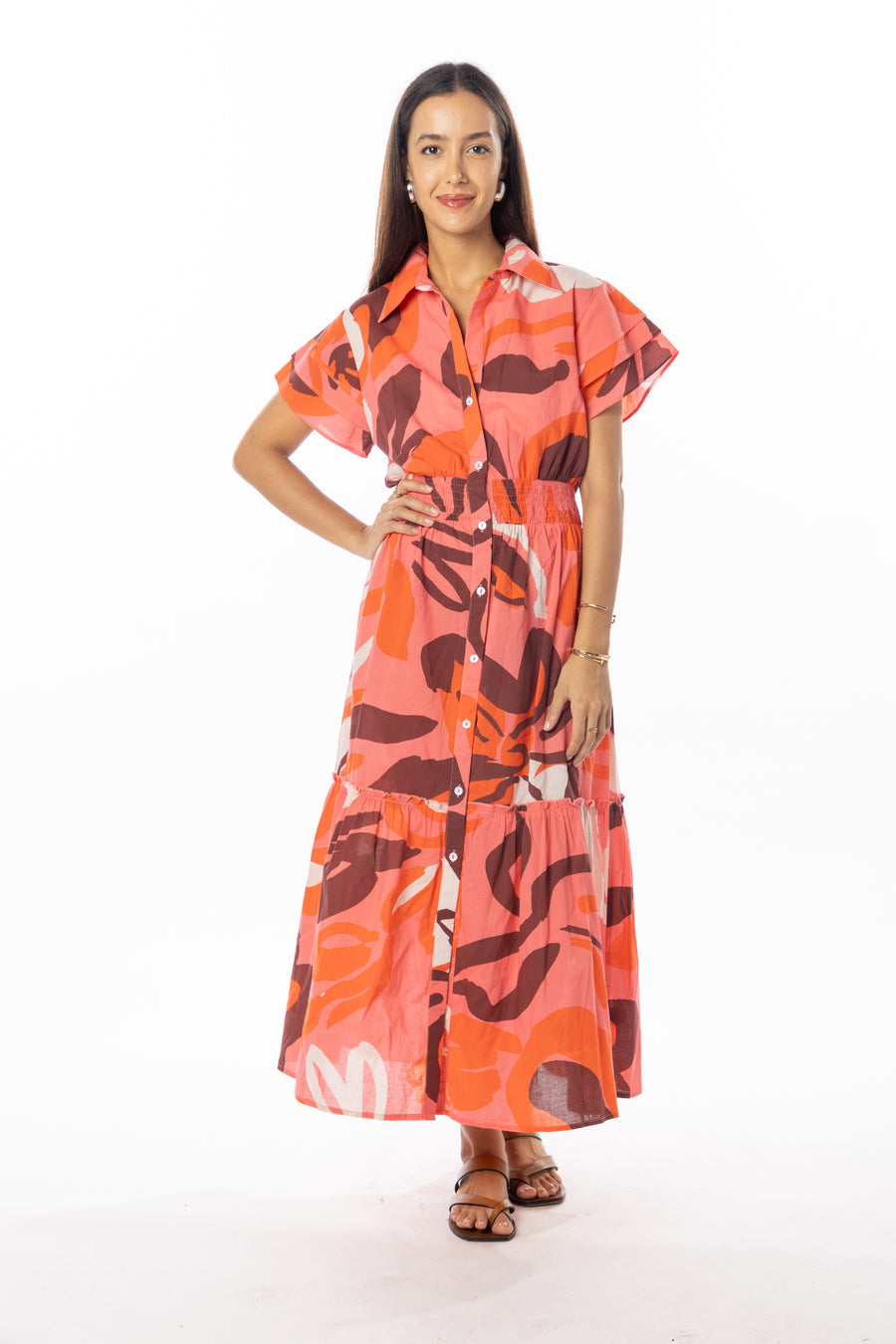 Brenda Dress | Grapefruit | Maxi Dress | Spring | Bindu Clothing