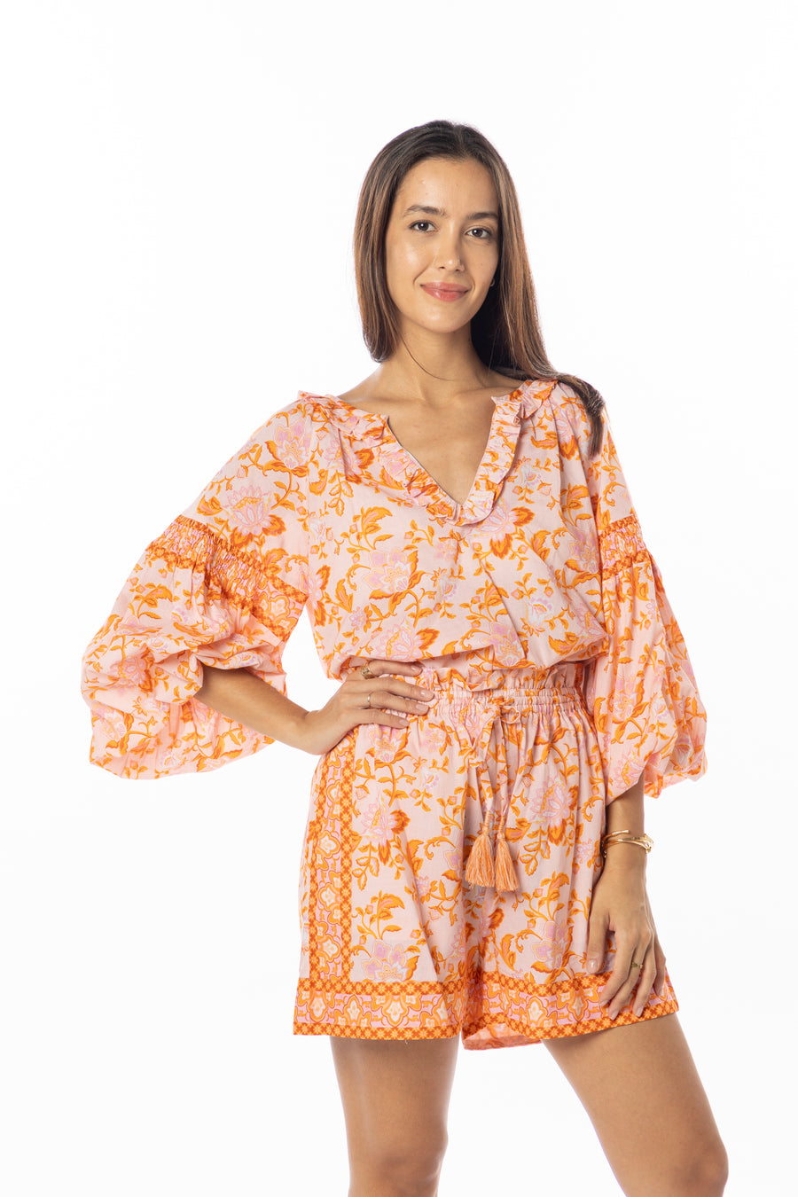 Carlie Shorts | Tangerine | Bindu Clothing