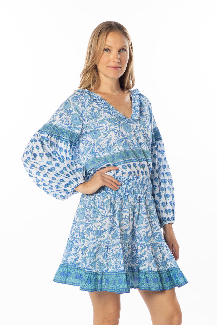 Carlie Top | Blue Garden | Spring Wear | Bindu Clothing