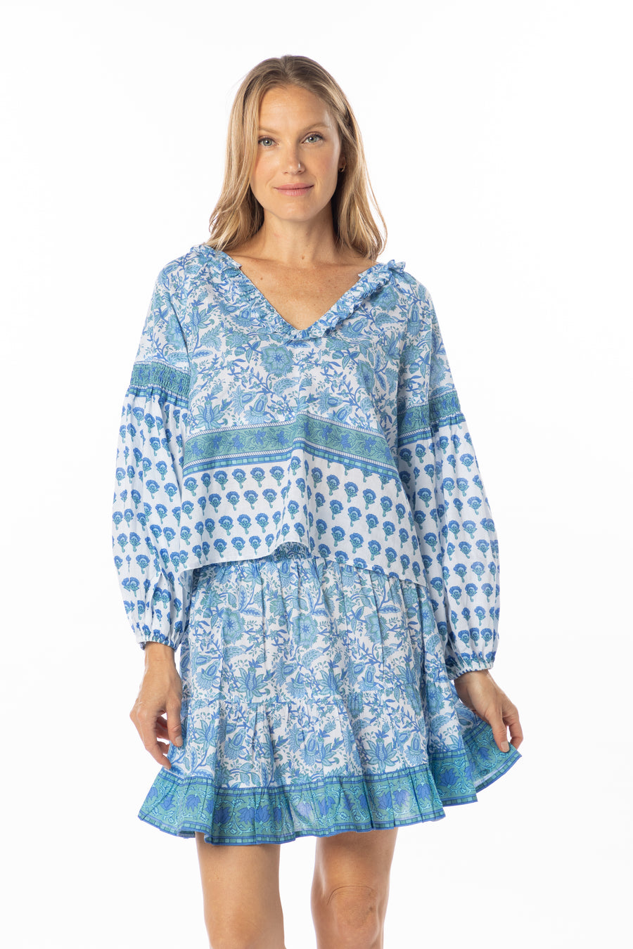 Carlie Top | Blue Garden | Spring 2025 | Bindu Clothing