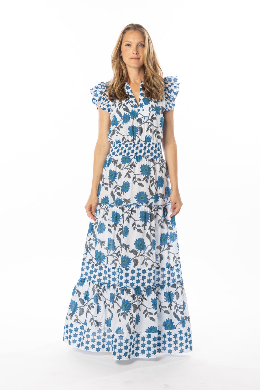 Caro Dress | Blue Gerbera | Spring 2025 | Bindu Clothing 