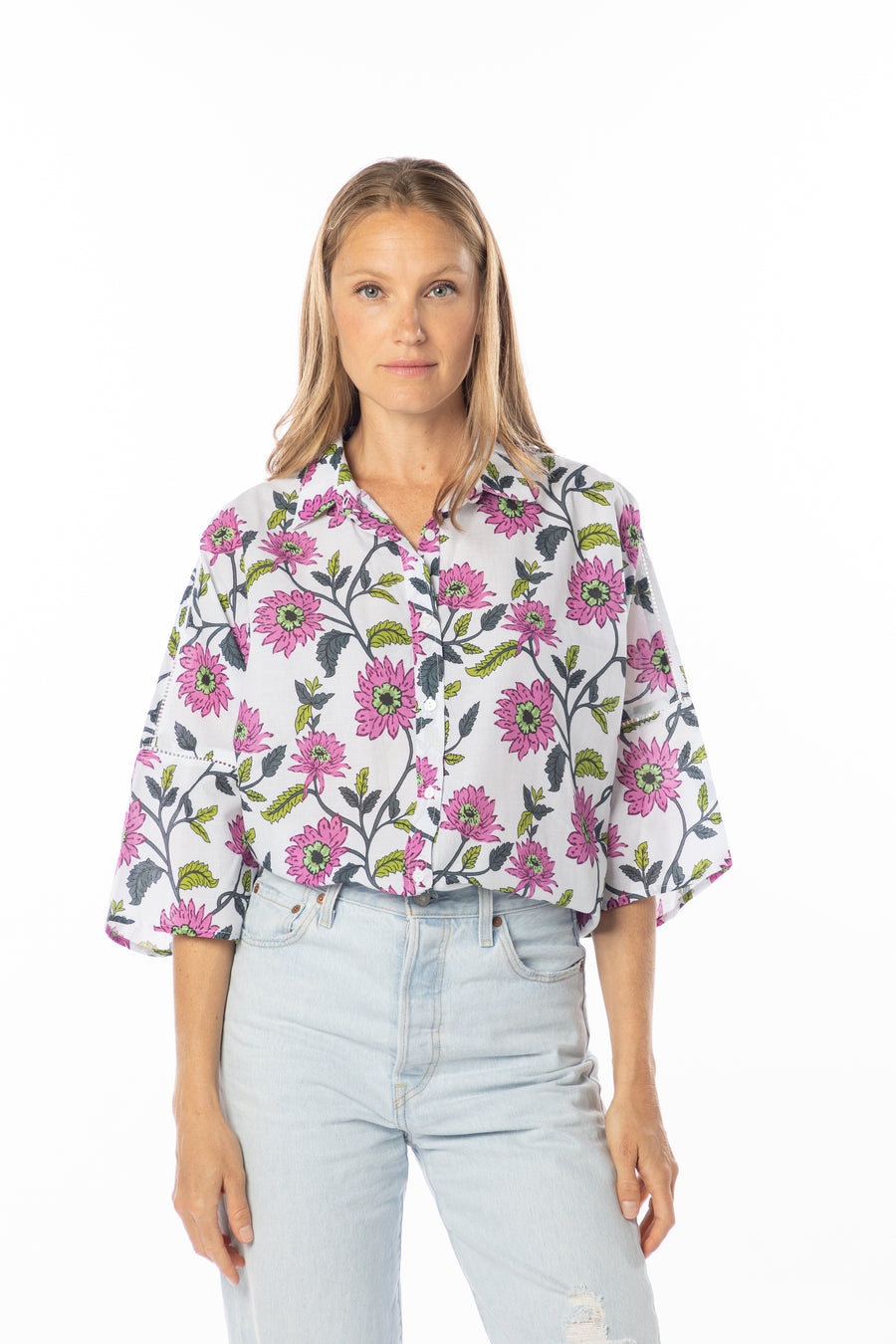 Casey Blouse | Gerbera Magenta | Resort 25 | Bindu Clothing