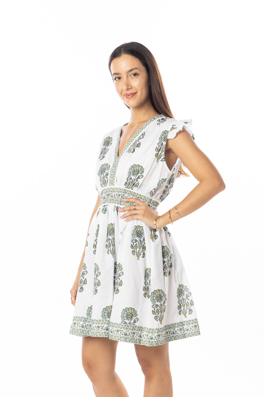 Celine Mini Dress | Green Tea | Spring | Summer | Bindu Clothing L / Green Tea Celine Mini Dress | Green Tea | Spring | Summer | Bindu Clothing L / Green Tea