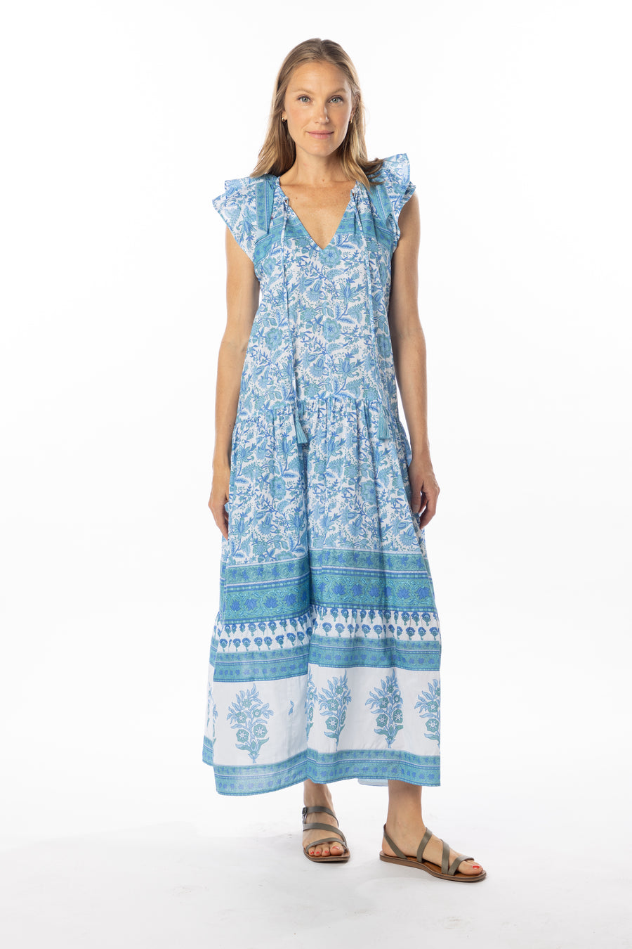 Anabella Dress | Blue Garden | Spring Collection | Maxi Dress | Online Bindu