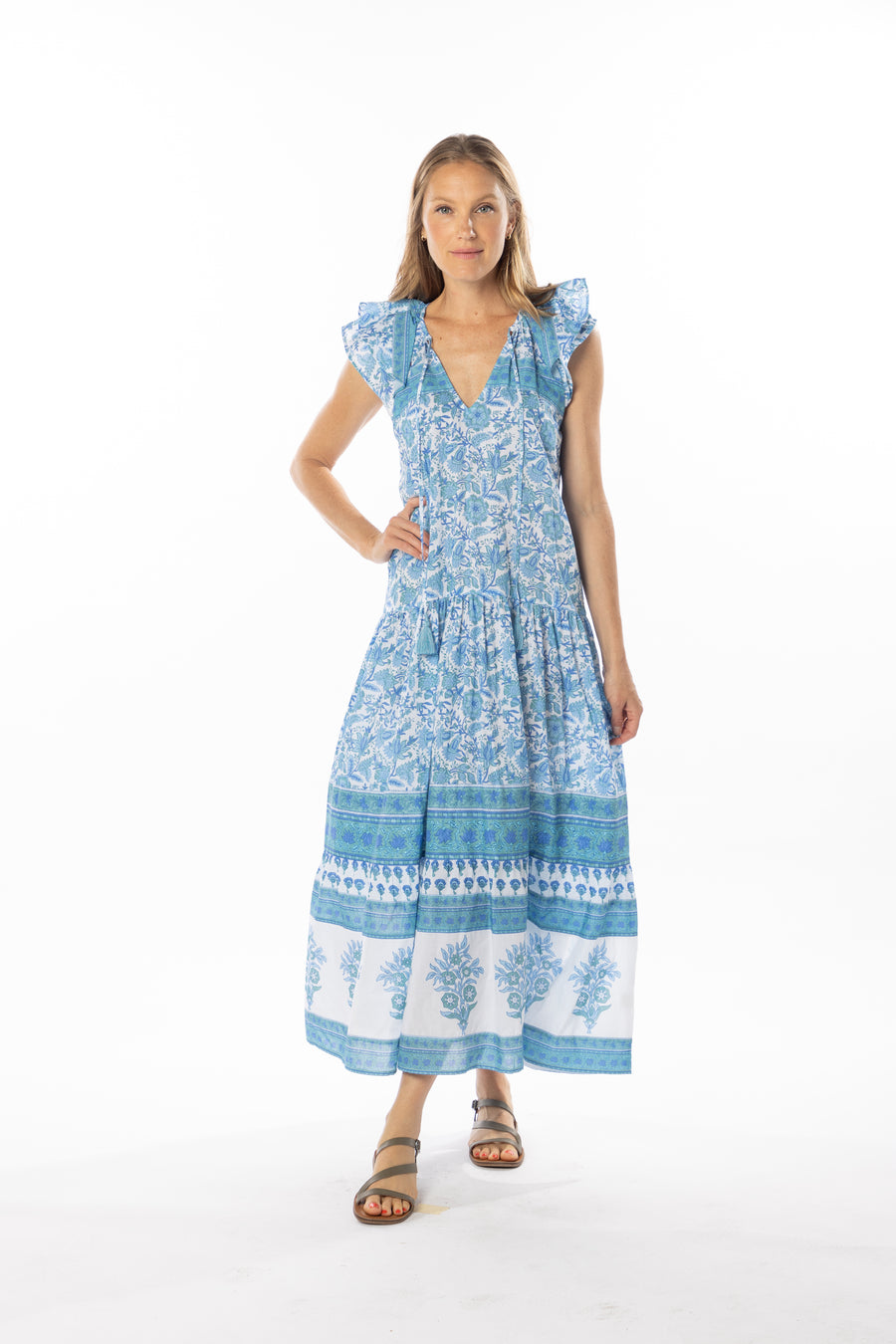 Anabella Dress | Blue Garden | Spring | Maxi Dress | Bindu