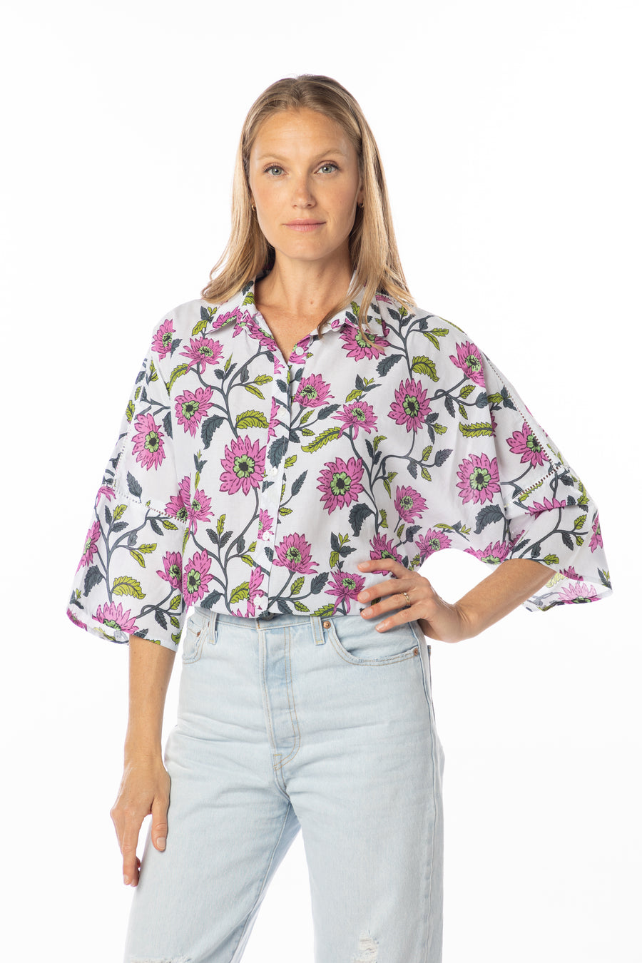 Casey Blouse | Gerbera Magenta | Resort 2025 | Bindu Clothing