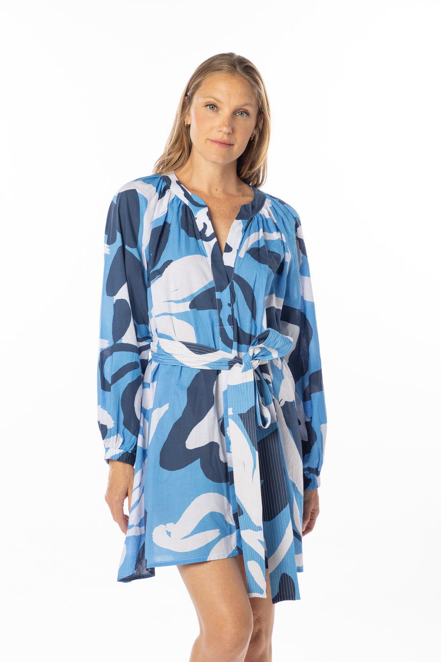 Grace Dress Tunic | Cosmic Blue | Beachwear | Floral Print | Bindu Clothing