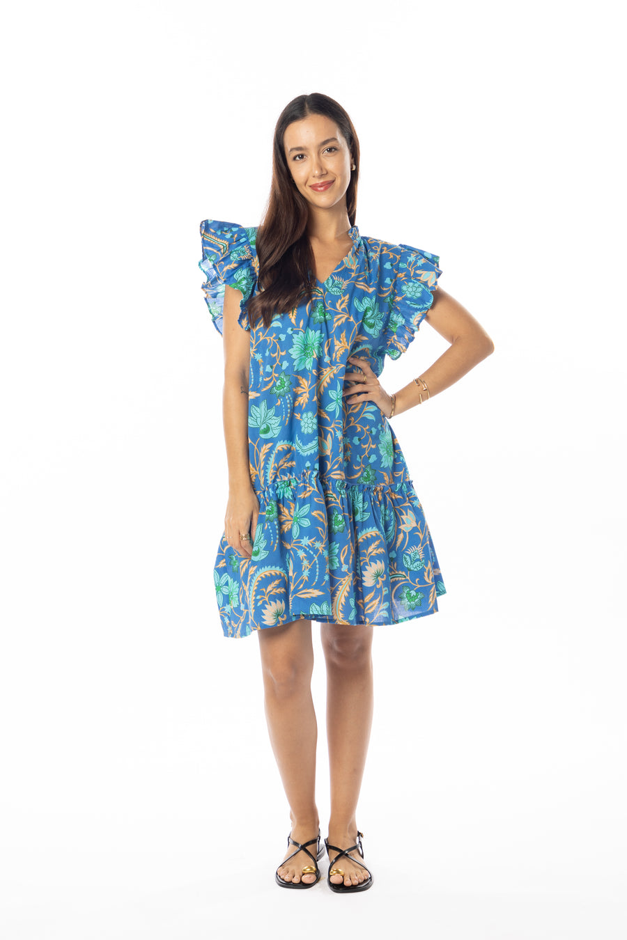 Harper Dress | Royal Blue | Floral Print | Spring 2025 | Bindu Clothing
