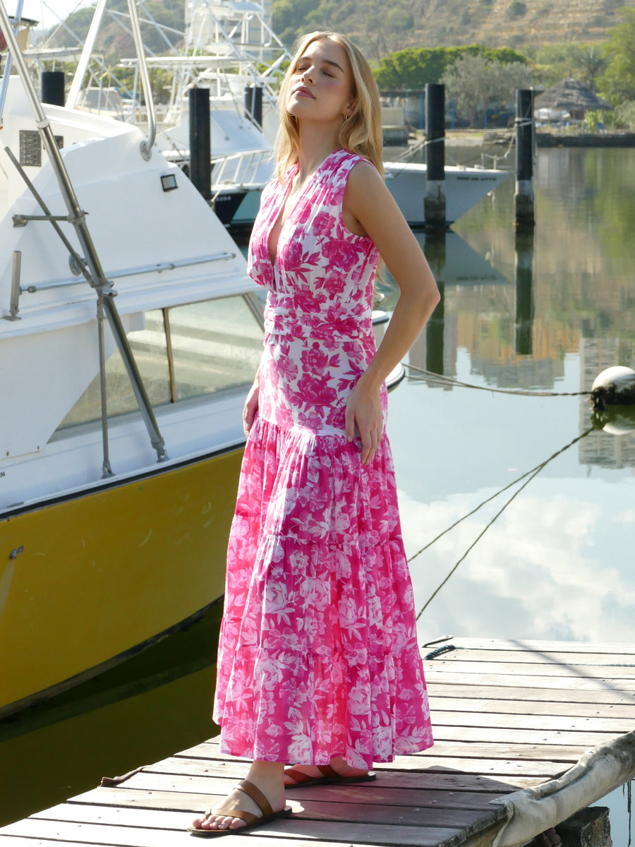 Hazel Dress | French Rose | Spring | Floral Print | Bindu Clothing