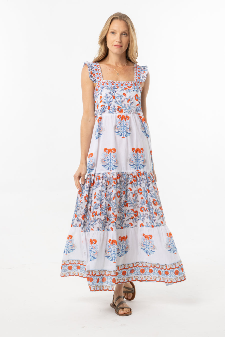 Magda Dress | Blue Orange | Beachwear | Summer 25 | Bindu Clothing