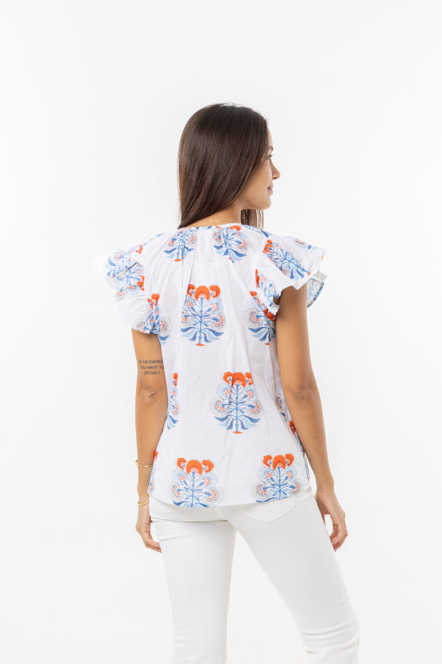 Marion Top | Blue Orange | Spring | Summer Collection | Bindu Clothing