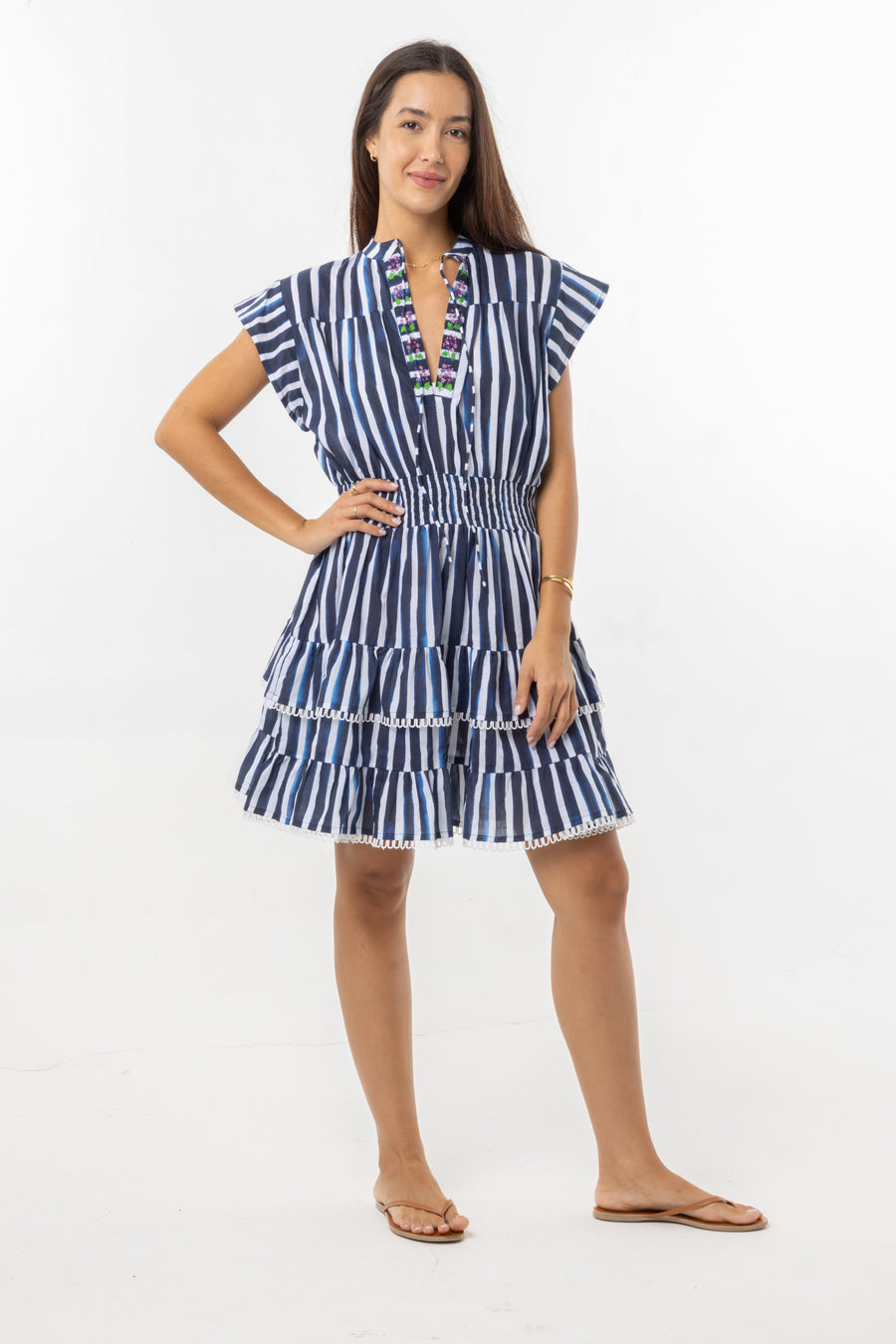 Poppy Dress | Blue Stripes | Summer Collection | Bindu Clothing