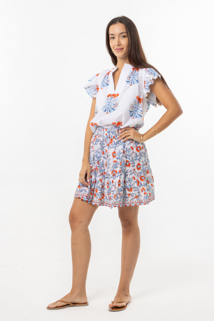 Marion Top | Blue Orange | Spring | Summer 25 | Bindu Clothing